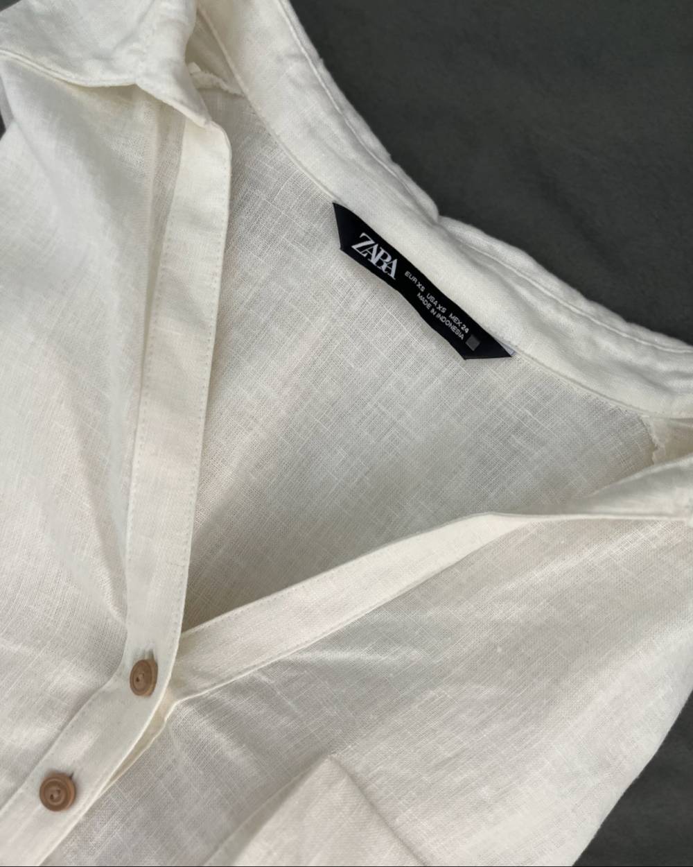 Chemise Zara Femme Taille XS - Manches Longues, Motif Géométrique Noir/gris, Slim Fit