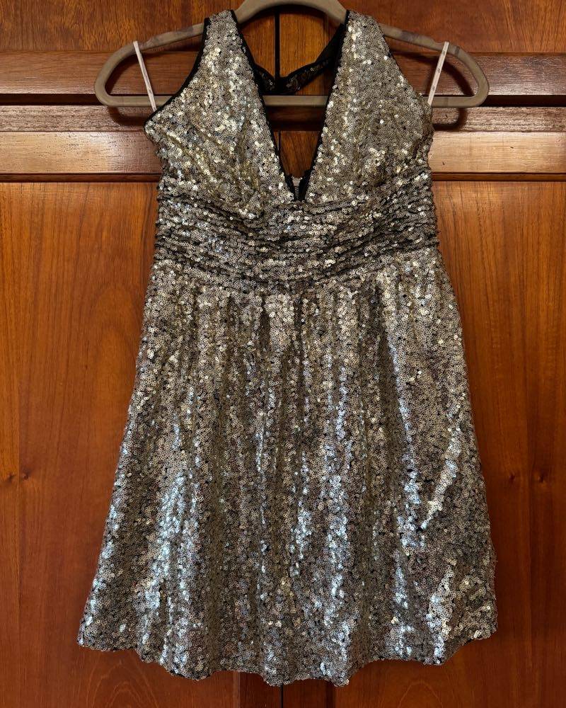 forever 21 gold sequin dress Sequin Sweetheart Mini Dress SILVER / XL